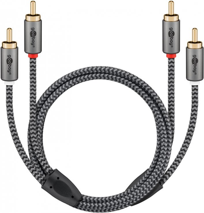 Imagine Cablu audio 2 x RCA la 2 x RCA T-T 5m brodat, Goobay Plus G65295